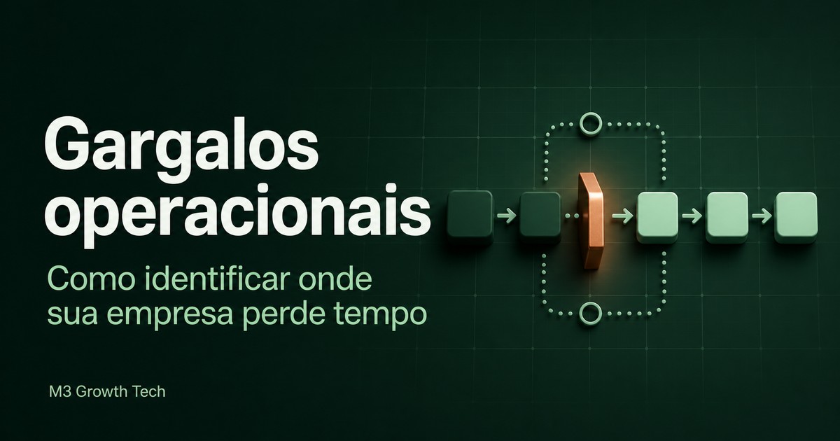 Fluxo operacional com um gargalo destacado